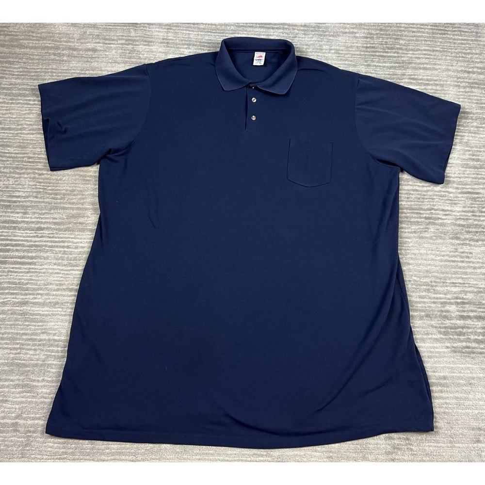 Red Kap Shirt Mens 4XL Blue Polo Short Sleeve Polyester Blend Casual‎